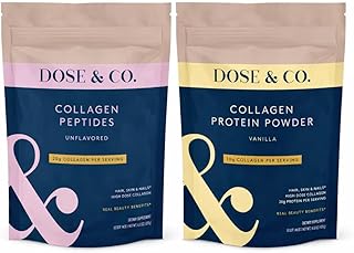DOSE & CO. Pure Collagen Peptides Powder, Unflavored, 9.6 oz | 20g Hydrolyzed Type I & III Bovine Collagen | 18g Protein | Supports Hair, Skin & Nails | Non-GMO, Gluten Free