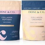DOSE & CO. Pure Collagen Peptides Powder & Dairy-Free Creamer, Hydrolyzed Bovine Collagen Type I & III with Protein, Healthy Hair, Skin & Nails, Non-GMO, Preservative & Gluten Free, 2 x 9.6 oz