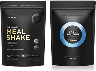 Tropeaka Vanilla Plant Based Lean Protein Powder for Smoothies & Tropeaka The Healthy Meal Shake - Banana - with 30g Protein
