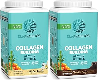 Chocolate & Vanilla Vegan Collagen Protein Powder Set | Bundle & Save | Plant Based Collagen Booster | Non-GMO No Added Sugar Soy or Dairy (40 Servings Chocolate, 40 Servings Vanilla)