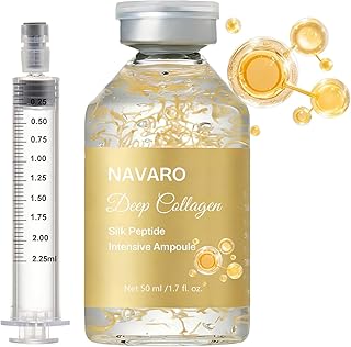 NaVaro Peptide Deep Collagen Lifting Ampoule – 72H Hydration, with Palmitoyl Pentapeptide-4 for Face Tightening, Wrinkle Reduction & Glass Skin, 1.7 fl oz